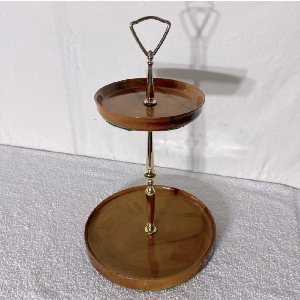 Vintage Hand Crafted In Sydney By The Sea Myrtlewood Two Tier Serving Tray